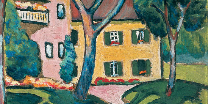 August Macke, Staudacherhaus, 1910, Slg. Ziegler, Ausschnit